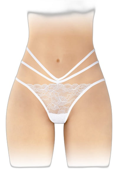 Culotte Ouverte Nadia Blanc - Dentelle Transparente - 1 | Voyage Sensuel