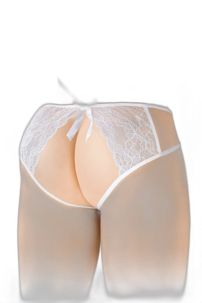 Culotte Ouverte Nadia Blanc - Dentelle Transparente - 3 | Voyage Sensuel