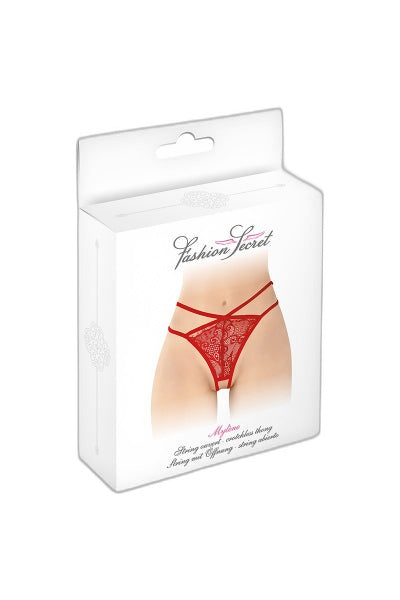 String Ouvert Mylène Rouge - Séduction Sophistiquée