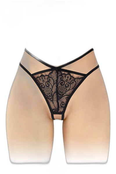 String ouvert Mylene - Noir sophistiqué et coquin