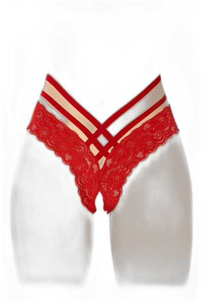Tanga Ouvert Anne - Rouge Fashion Secret