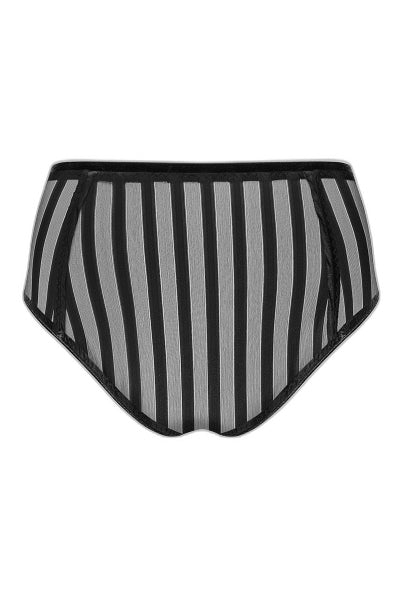 Culotte Tulle Rayé Petite Noir – Transparence Séductrice - 2 | Voyage Sensuel