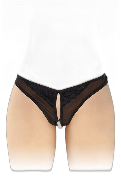 String Ouvert Sophie Perles – Séduction Noire - 1 | Voyage Sensuel