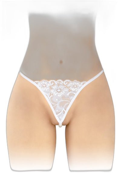 String Venusina blanc avec perles - Fashion Secret