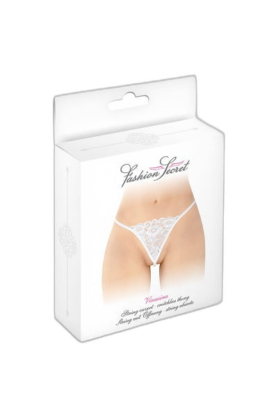 String Venusina blanc avec perles - Fashion Secret