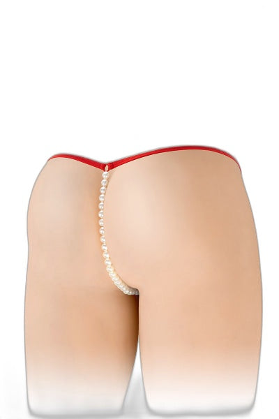 String Venusina Rouge avec Perles - Séduction Tactile - 3 | Voyage Sensuel