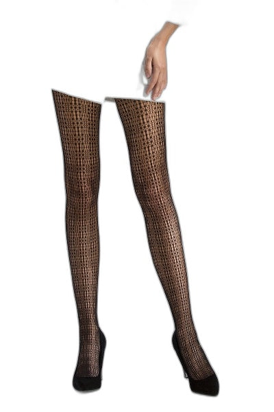 Bas en résille à motifs – Noir – Passion