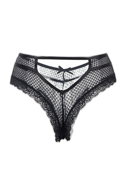 Tanga noir dentelle ajouré - Séduction Paris Hollywood - 4 | Voyage Sensuel