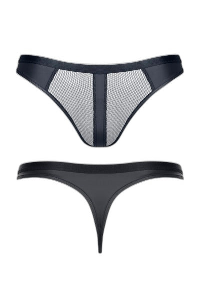 String noir wetlook et mesh Regnes - Séduction absolue - 2 | Voyage Sensuel