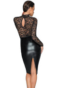 Robe Wetlook et Dentelle F228 | Noir HandMade - 2