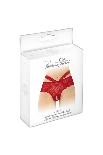 Culotte ouverte rouge Marie - Dentelle & séduction - 2 | Voyage Sensuel