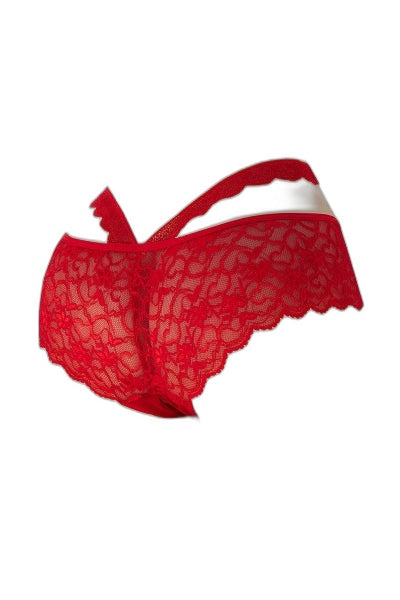 Culotte ouverte rouge Marie - Dentelle & séduction - 3
