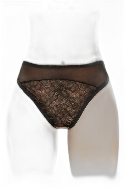 Tanga noir ouvert Ava - Fashion Secret