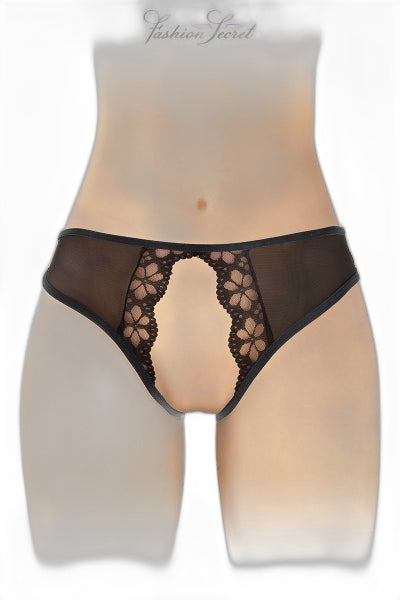 Culotte Ouverte Ambre Noire – Séduction Audacieuse - 1 | Voyage Sensuel