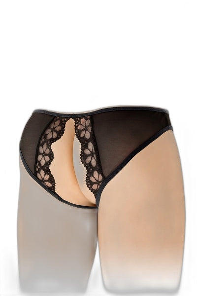Culotte Ouverte Ambre Noire – Séduction Audacieuse - 3 | Voyage Sensuel