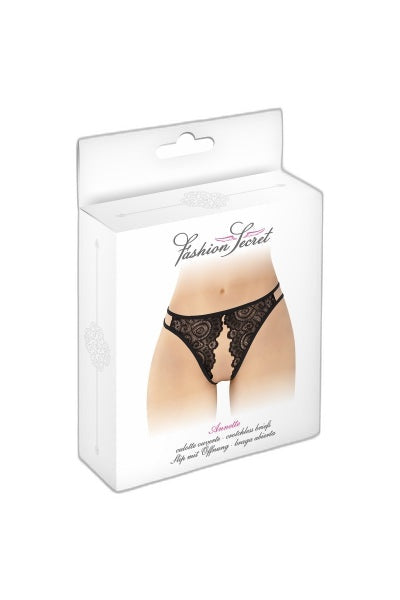 Culotte Ouverte Noire Annette - Fashion Secret