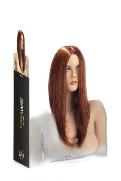 Perruque Nina Auburn - Carré Plongeant Sexy & Rétro
