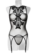 Guépière Tulle Dentelle Grey Velvet - Séduction Raffinée - 2