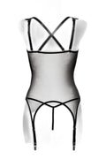 Guépière Tulle Dentelle Grey Velvet - Séduction Raffinée - 4