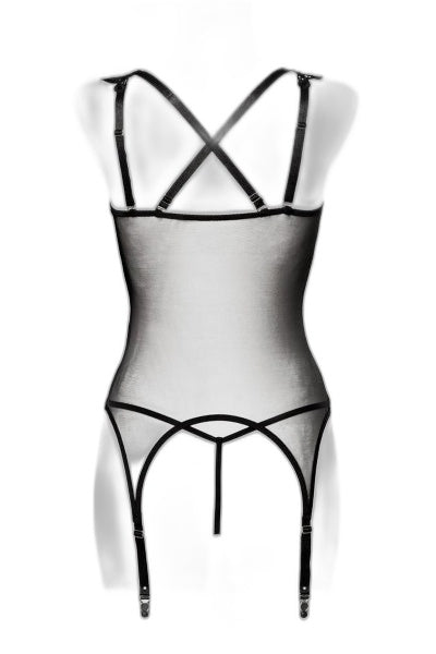 Guépière Tulle Dentelle Grey Velvet - Séduction Raffinée - 4 | Voyage Sensuel