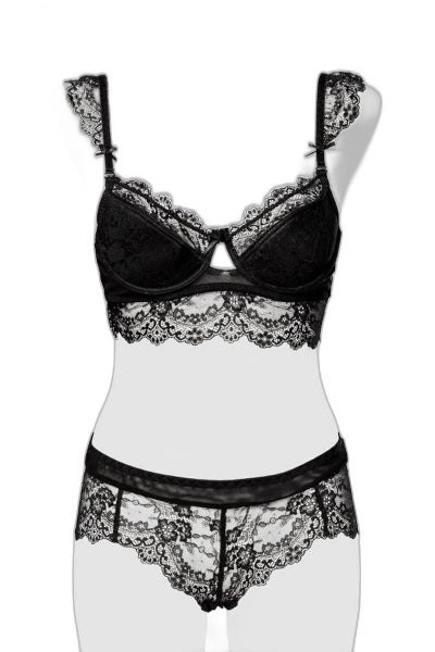 Ensemble Culotte & Balconnet Dentelle Grey Velvet - 2