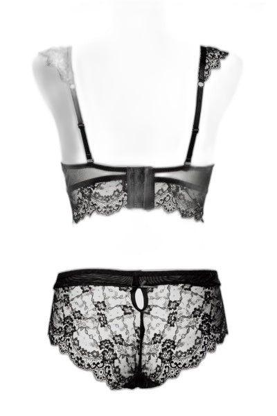 Ensemble Culotte & Balconnet Dentelle Grey Velvet - 4