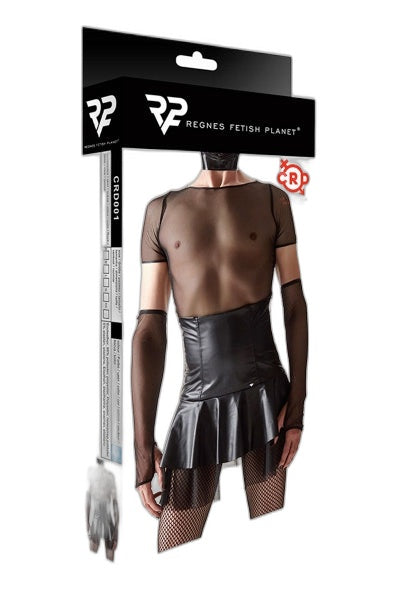 Jupe Noire Taille Haute Wetlook - Regnes Cross Dresser - 3 | Voyage Sensuel