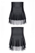 Jupe Noire Taille Haute Wetlook - Regnes Cross Dresser - 4