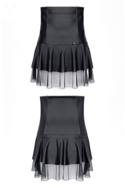 Jupe Noire Taille Haute Wetlook - Regnes Cross Dresser - 4 | Voyage Sensuel