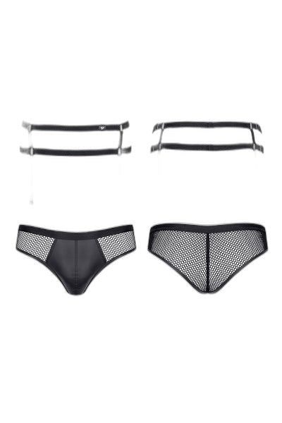 Porte-jarretelles & Slip Noir Regnes – Séduction Assumée - 2 | Voyage Sensuel