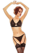 Ensemble 3 pièces Exceed - Anaïs noir tulle sexy - 1