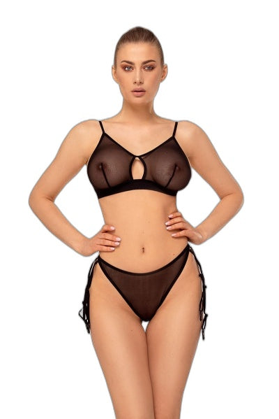 Ensemble 3 pièces Exceed - Anaïs noir tulle sexy