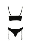 Ensemble Lara Casmir : Bustier & Culotte Jarretelles Noire - 3