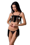 Ensemble Kassandra Passion - Soutien-gorge ouvert et string à franges - 1