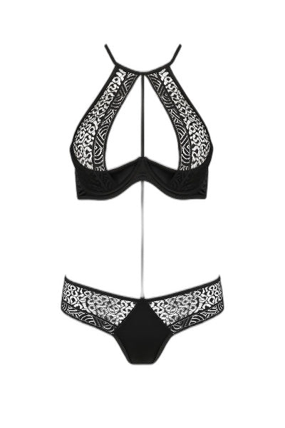 Ensemble Scarlet Bikini Noir - Soutien-gorge & String Dentelle Passion - 2