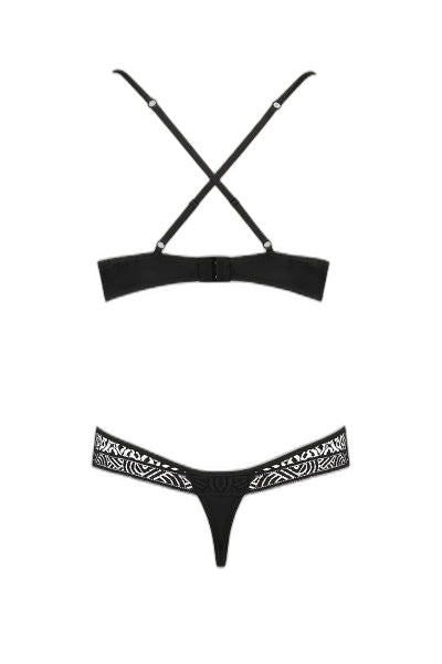 Ensemble Scarlet Bikini Noir - Soutien-gorge & String Dentelle Passion - 3