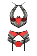 Ensemble Scarlet Rouge à Jarretelles Passion - Dentelle & Satin - 2