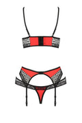 Ensemble Scarlet Rouge à Jarretelles Passion - Dentelle & Satin - 3