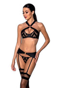 Ensemble Sexy Hima - Porte-jarretelles Faux Cuir & Tulle - 1