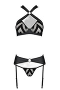Ensemble Sexy Hima - Porte-jarretelles Faux Cuir & Tulle - 4