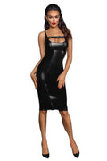 Robe Cintrée Fendue Wetlook F251 — Séduction Fatale - 1