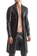 Manteau long wetlook Sergio - Allure sombre et séduction - 1