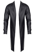 Manteau long wetlook Sergio - Allure sombre et séduction - 2