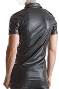 Chemise wetlook noire Luca — Regnes Fetish - 4