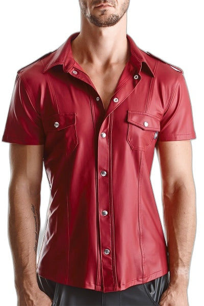 Chemise Wetlook Rouge Carlo - Allure Féline et Séductrice - 1