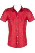 Chemise Wetlook Rouge Carlo - Allure Féline et Séductrice - 2
