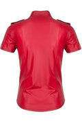 Chemise Wetlook Rouge Carlo - Allure Féline et Séductrice - 3