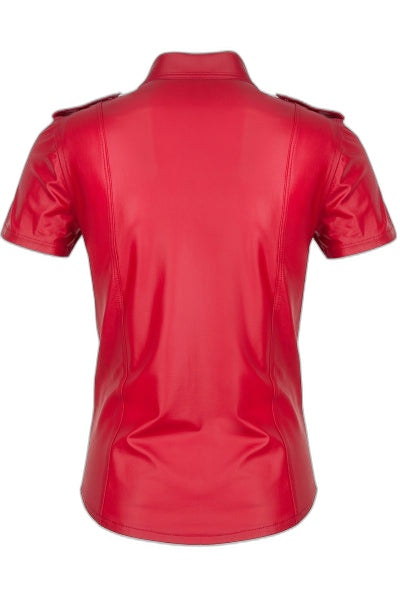 Chemise Wetlook Rouge Carlo - Allure Féline et Séductrice - 3 | Voyage Sensuel