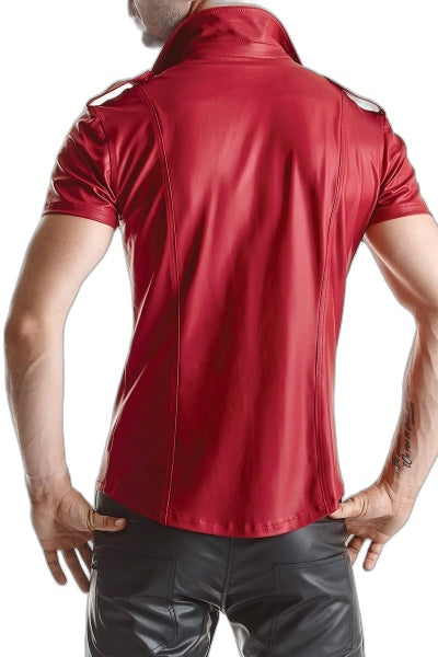 Chemise Wetlook Rouge Carlo - Allure Féline et Séductrice - 4 | Voyage Sensuel
