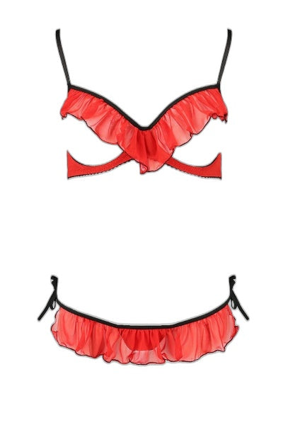 Ensemble Lingerie Seins Nus Cherry - Passion Rouge